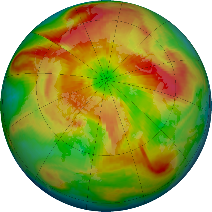 Arctic ozone map for 01 April 2004